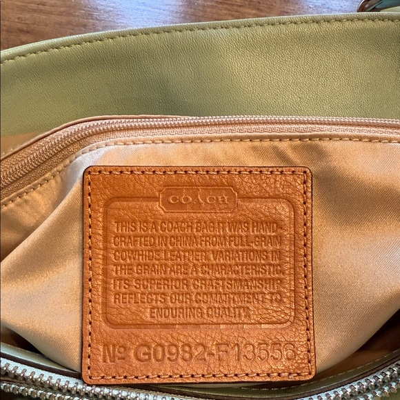 Coach Mint Green Leather Shoulder Bag